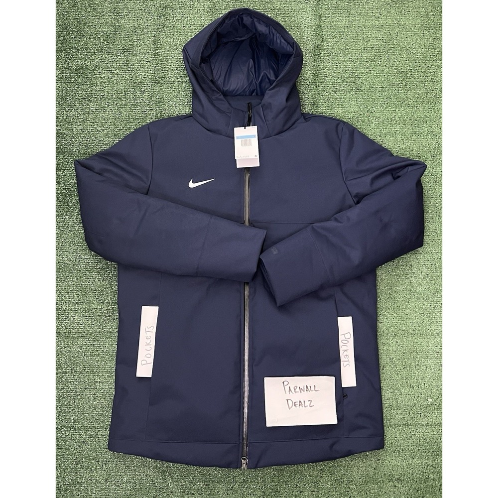 Nike 550 Duck Down Parka Jacket Football NFL Issued Navy Men's Medium DJ6526-060